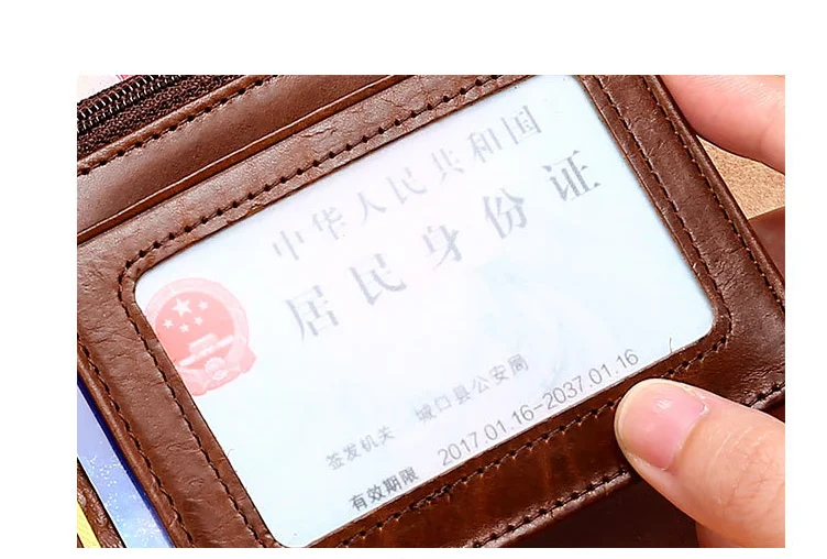 Мужской короткий кошелек RFID ультратонкий студенческий держатель для карт ID Кожаный Молодежный Модный классический кошелек поперечное сечение