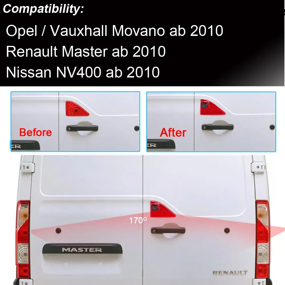 Автомобильный тормозной светильник, лампа заднего вида для Opel Vauxhall Movano ab Renault Master ab Nissan NV400 AB, камера заднего вида
