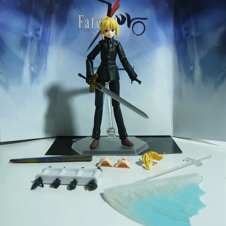 Игрушек Figma 126 судьба костюм для косплея персонажа аниме «Судьба: ночь схватки»/Fate zero saber Лагуна черный костюм передвижной Гараж Комплект