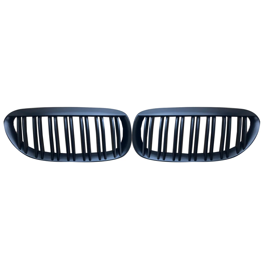 

1 Pair Matte Black ABS Chrome Inserts Mesh Grille Trim Cover
