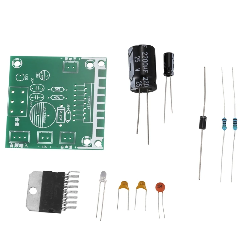 Tda7297 Плата усилителя запасные части Dc 12V класс 2 0 Двойное аудио кодирование 15W