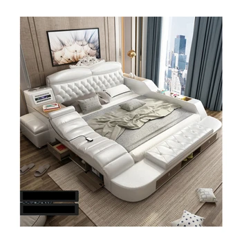 

1.8m Bed Leather Home Soft Leather Bed For Bedroom Set