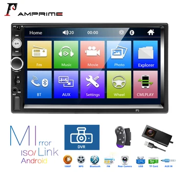

AMprime 2Din 7'' HD Car MP5 Radio Video Player Bluetooth 4.2 Autoradio FM AUX USB SD DVR Touch Screen with Music Movie Player