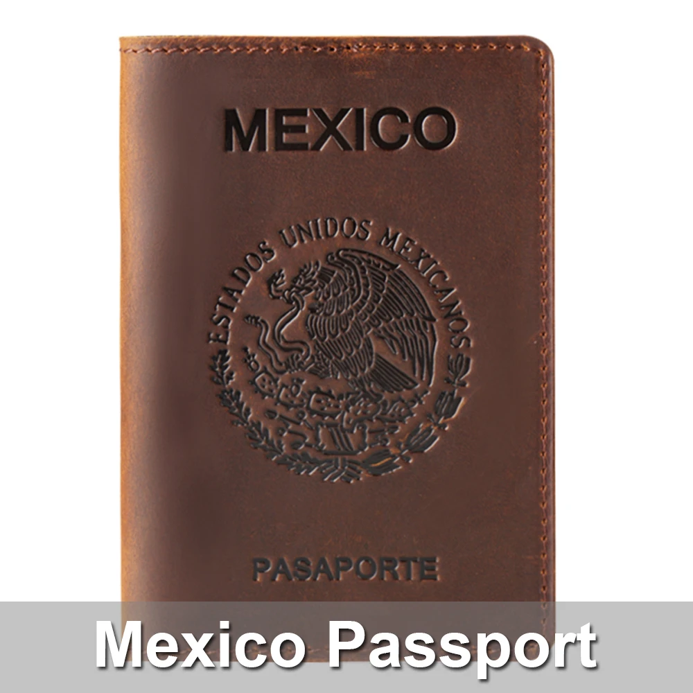 Высококачественная Мексиканская натуральная кожа Обложка для паспорта мексиканский кредитный держатель для карт Винтажный Мужской Женский чехол для паспорта дорожный кошелек