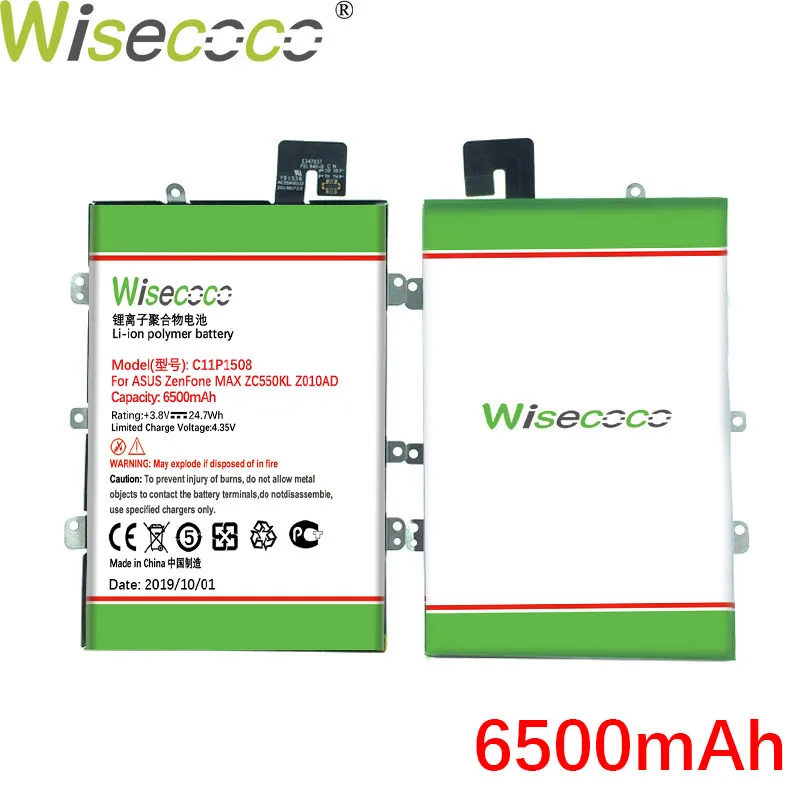 Wisecoco, 5 шт./лот, C11P1508, аккумулятор для ASUS Zenfone Max ZC550KL Z010AD Z010DD Z010D Z010DA, встроенный аккумулятор для телефона