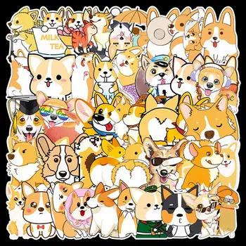 

50pcs Waterproof PVC Animals Dogs Corgis Stickers Suitcase Guitar Skateboard Girls Funny Graffiti Sticker Kids Classic Toy