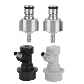 

2Pcs/set Ball Lock Disconnect Stainless Steel Carbonation Cap with 2Pcs Barb Ball Lock Connector for Beer Brewing