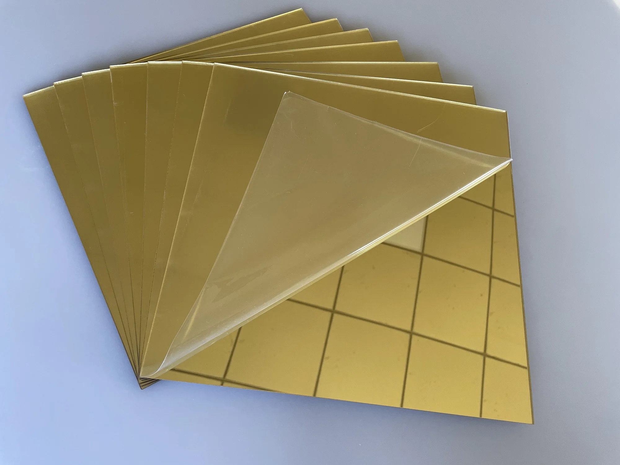 5PCS 300x300MM Acrylic Gold Mirror Square Sheet Plastic Pier Glass Hotel  Decorative Lens Plexiglass Not Easy To Broken 2MM