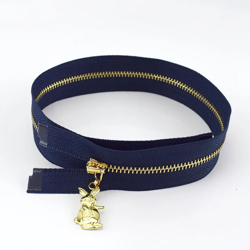 Navy blue Meetee 2/5 шт. 40-70 см 3# с открытым концом металлическая молния Цвет Золотой зуб Авто замок с украшением в виде пряжки на молнии DIY сумки швейной Материал ZA051 - Цвет: Navy blue