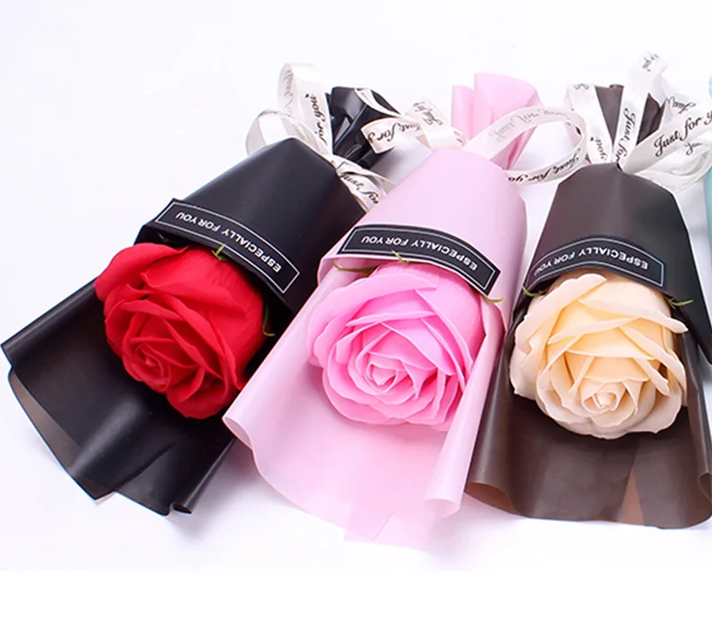 Красота ручной работы мыло с запахом розы с Подарочная упаковка из ПВХ Мини букет цветок креативное мыло на Рождество