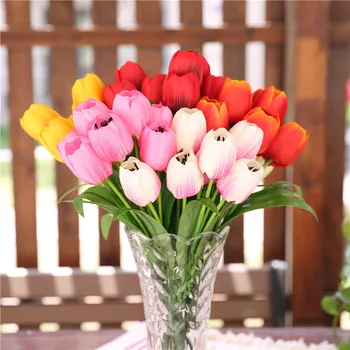 

Model 9 Head Tulip Bundled Flower Home Decoration Model Tulip Bouquet Flower Bed Flower Arrangement Engineering Artificial Flowe
