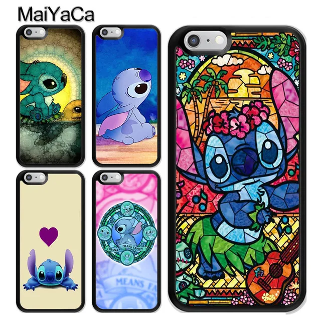 KETAOTAO Лило и Ститч витраж мультфильм для iPhone 5C 5S 6S Plus X XR XS MAX черный мягкий чехол