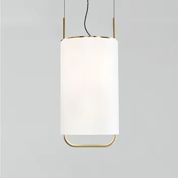 

Post-modern American simple creative living room designer personality table lamp white lampshade metal decorative pendant lamp