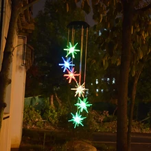 Светодиодный садовое украшение на солнечных батареях светодиодный солнечный морской урчин ветер светящиеся колокольчики домашний сад подвесной светильник декор кулон