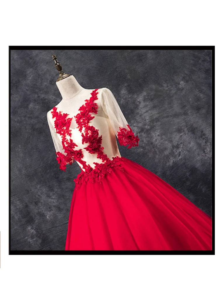 Новое поступление длинное бальное платье со стразами с вышивкой красное платье Quinceanera V образным вырезом светится в течение 15 лет Vestidos De 15 Anos