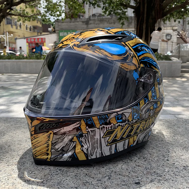 NITRINOS Nuevo casco de moto con cubierta completa para hombres y mujeres, casco electrico de carreras de coches, casco de moto - Цвет: 3