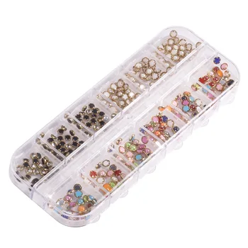 

1 pc Nail Rhinestones 3D Crystal AB Clear Nail Stones Gems Pearl DIY Nail Art Decorations Gold Silver Rivet Rhinestone CC92