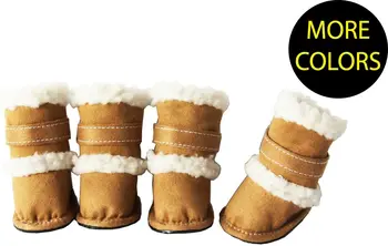 

DUGGZ Shearling Designer Insulated Pet Dog Shoes Boots Booties - Set of 4