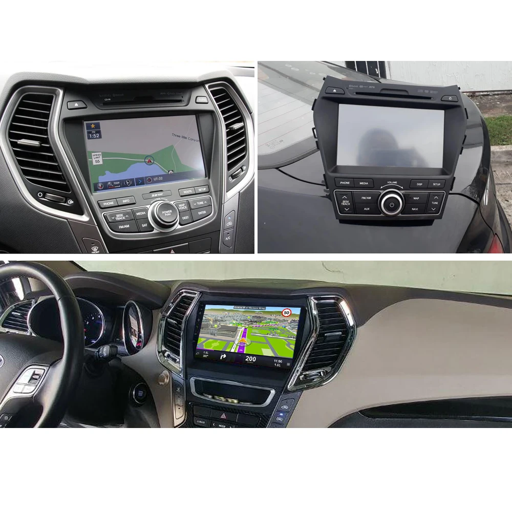 Clearance SINOSMART 2.5D IPS/QLED Screen 1G/2G Car GPS Navigation for Hyundai IX45 Santa Fe 32EQ DSP Audio Processor, 4G RAM Optional 1