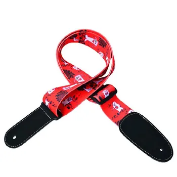 

1pcs thicken lengthen Red acoustic guitar bass Electric guitar strap guitar accessories parts musical instruments