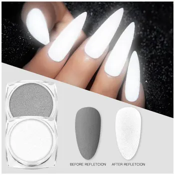

Gray White Magic Color Nail Polish Reflective Powder Super Bright Bundi Powder Glitter Powder Pigment Shiny Dust