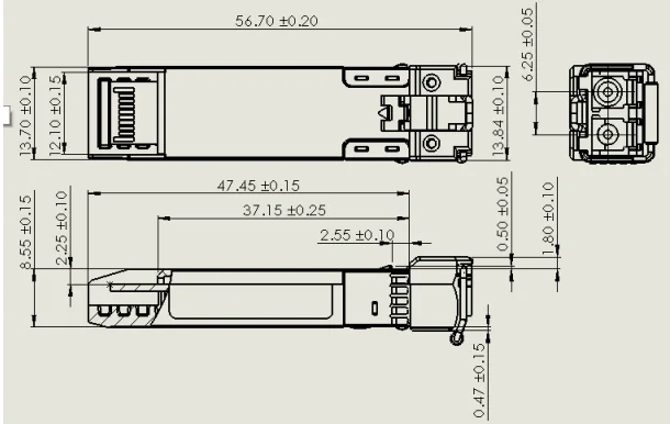 25G CWDM SFP LR 1470 нм 10 км CWDM EML лазерный передатчик и приемник