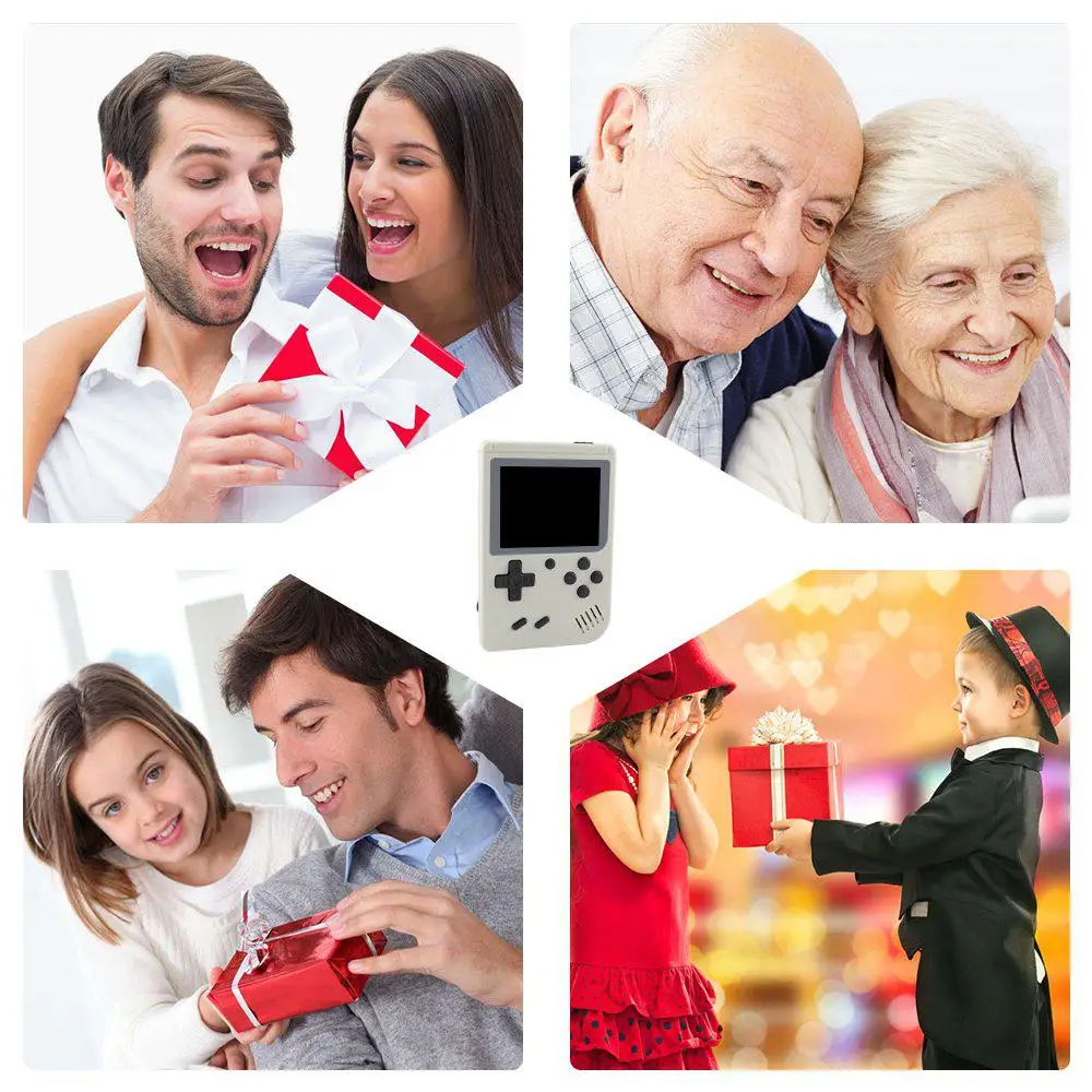 Retro FC Mini Handheld Game Machine 3 Inches 168 Games Double Person Version With Handle Hand-held Gaming Device D25