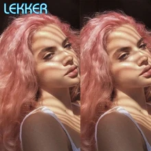 

Lekker 4x4 Lace Frontal Gold Blonde Pink Body Wave Human Hair Wig For Women Top Scalp Pre Plucked Brazilian Remy Glueless Wigs