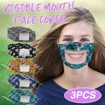 

3PCS Visor Adult Dustproof Anti-Fog Reusable Face Protect Sheild With Detachable Eyes Shield Screen With Clear Mouth Expression