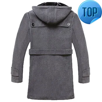 

black Men's Jackets Winter Brand Men Woolen Coats Long Jackets And Coat Male Velvet Thicken Plus Size 4XL Overcoat LX772