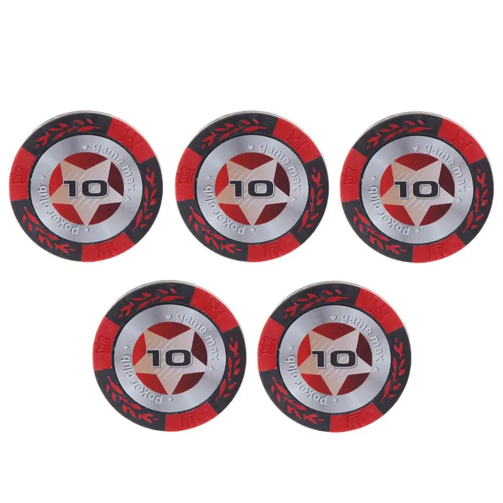 10 5 шт. фишки для покера глиняные монеты для казино Texas Hold'em Baccarat Pokerstars Crown Coin W91C - Цвет: 10