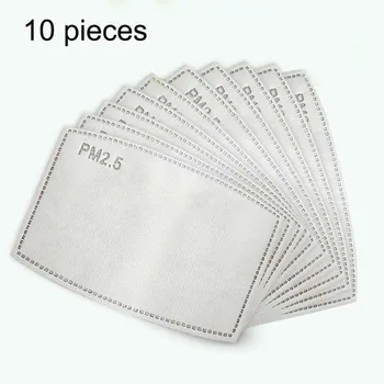 

10Pcs 5 Layers PM2.5 Activated Carbon Filter Insert Protective Filter Media Insert for mouth face Mask anti dust mask