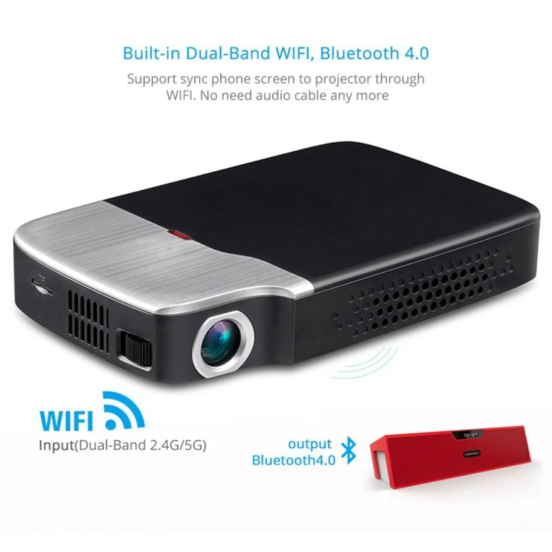 Rd-605 мини-проектор Wifi Bluetooth 4,0 3D Led 2500 люмен цифровой проектор 1080P(штепсельная вилка США