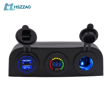 

12-24V Car Universal 4.2 Dual USB Charger Voltmeter Cigarette Lighter Take For Car, Motorcycle, ATV, RV, Boat,Yacht