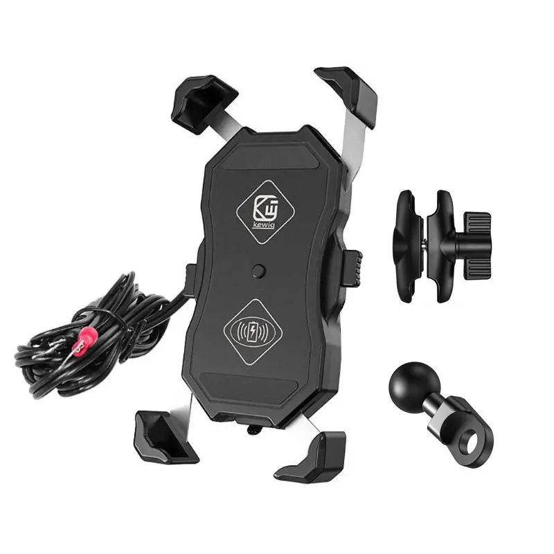 Motorcycle 15W Qi Wireless Charger Stand QC3.0 USB Cellphone Holder Waterproof Y51A