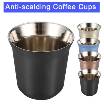 

Coffee Cup Double Wall Stainless Steel Espresso Mugs 80ml Insulated Anti-scalding Tea Cups Dishwasher Safe Easy Clean