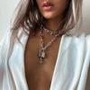 Serrure chaîne collier avec un cadenas pendentifs pour femmes hommes Punk bijoux sur le cou 2022 Grunge esthétique Egirl Eboy accessoires ► Photo 3/6