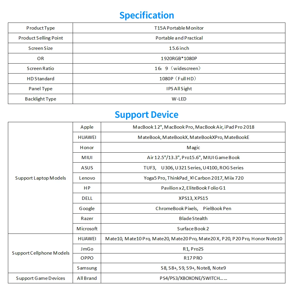 T-bao 15,6 ''сенсорный экран портативный монитор 1920x1080 HD ips дисплей монитор 8000 мАч аккумуляторная батарея с кожаным чехлом