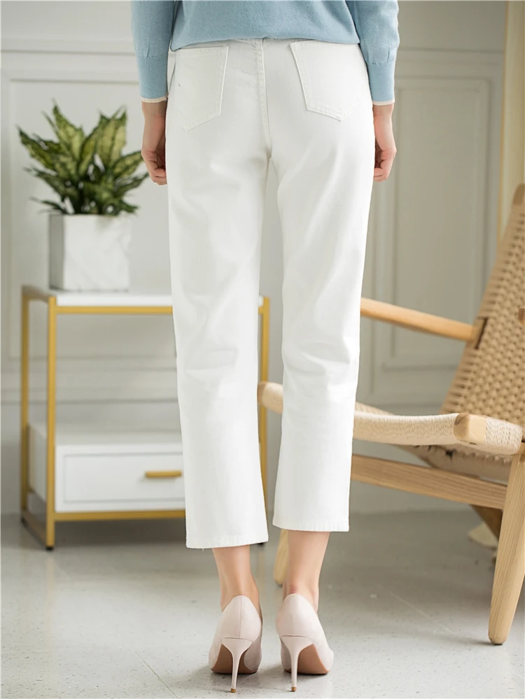 Colorfaith женские джинсы на молнии, повседневные, прямой с высокой талией, брюки, женские, для девочек, длиной до щиколотки, винтажные, белые, джинсовые, J5629