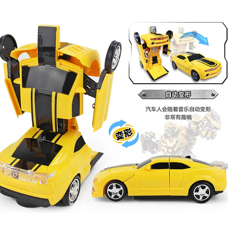 

4372 Children Electric Universal Transformation Car Automatic Transformation Hornets Music Flash Deformation Robot