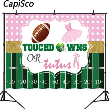 

Capisco Touchdowns or Tutus Gender Reveal Backdrop Baby Shower Photography Background Portrait Studio Photo Booth Shooting
