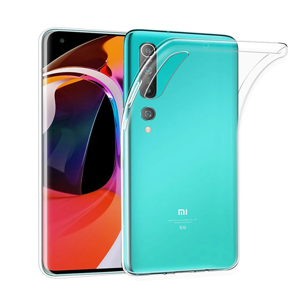 Qosea Ультра-мягкий чехол для телефона из ТПУ Xiaomi Mi 10 5G прозрачный силиконовый