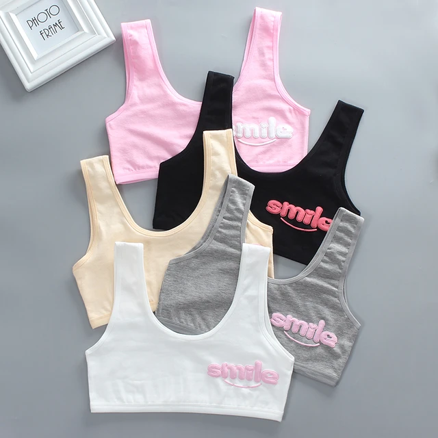 Girls Cotton Training Bra Puberty Kids Vest Sport Tops Running Teen Girls  Underwear Letter Children Bras for 8-16 Years Olds - AliExpress