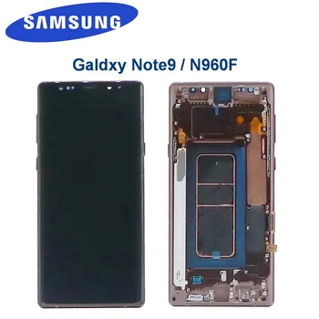 ORIGINAL Super AMOLED 6,4 ''LCD con marco para SAMSUNG Galaxy Note 9 Note9 N960F N9600 N960N LCD pantalla táctil digitalizador