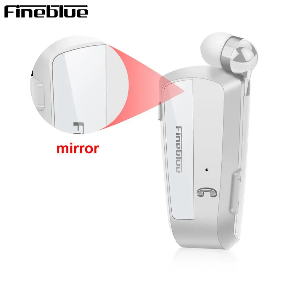 mirror white Fineblue F990 беспроводные Bluetooth наушники с зажимом для шеи телескопического типа бизнес Спорт стерео наушники виброизнос Новинка - Цвет: mirror white