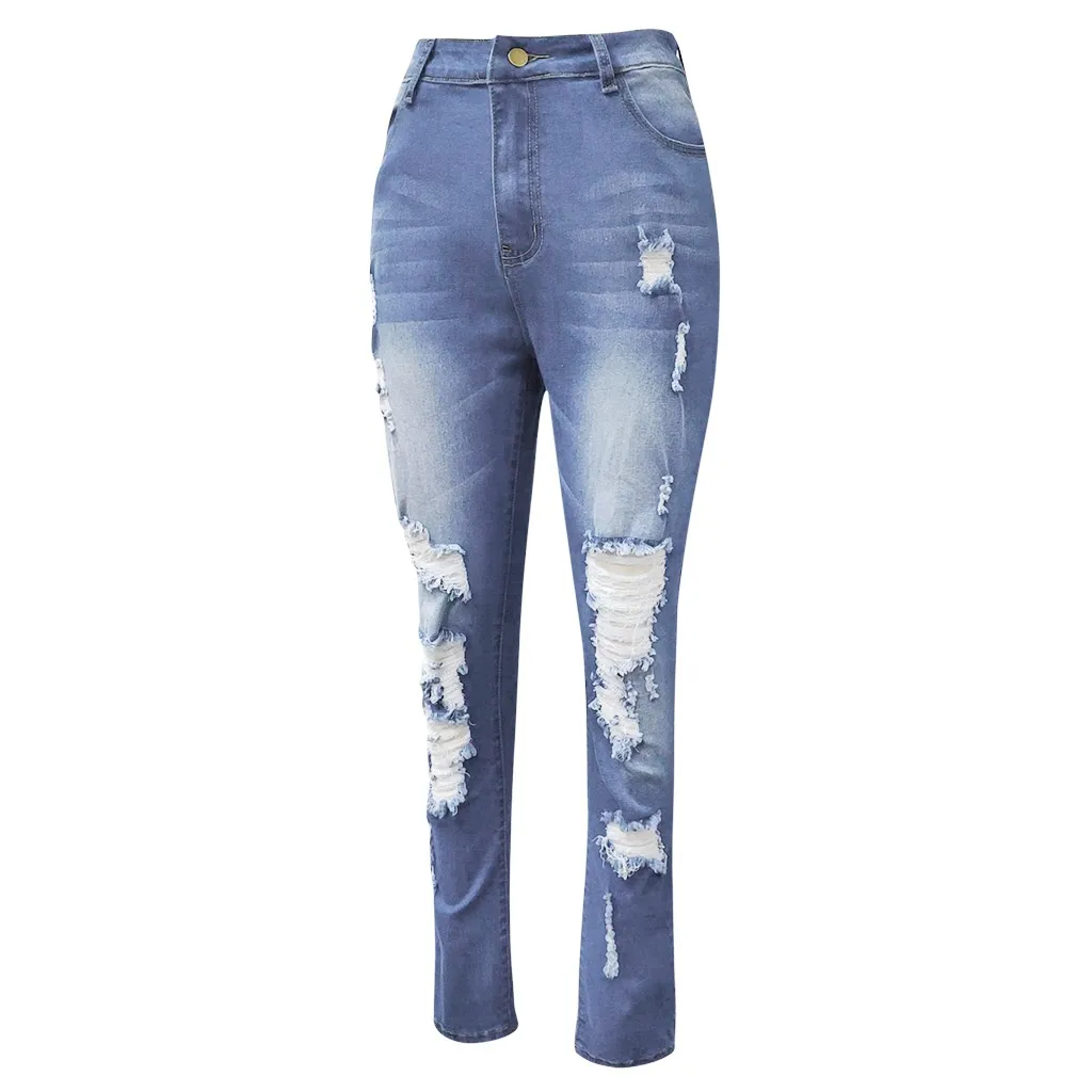 Женские джинсы с высокой талией и дырками, отбеленные джинсы на пуговицах, брюки, опт,, джинсы женские# YL10