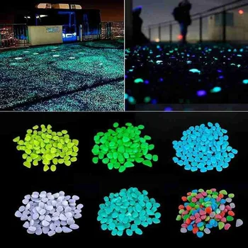 

100pcs Garden Luminous Glowing Stone Gardening Fish Tank Landscaping Glow Pebble Walkways Path Patio Lawn Decor Stones Rocks
