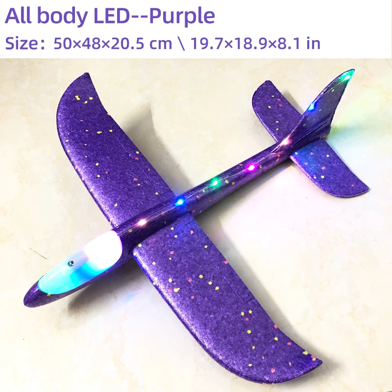 remote control helicopters 50CM Big LED Flash Foam Plane Glider Hand Throw Light Inertial AirPlane EPP Outdoor Launch Fun of Kids Toys for Children Gift auto world diecast