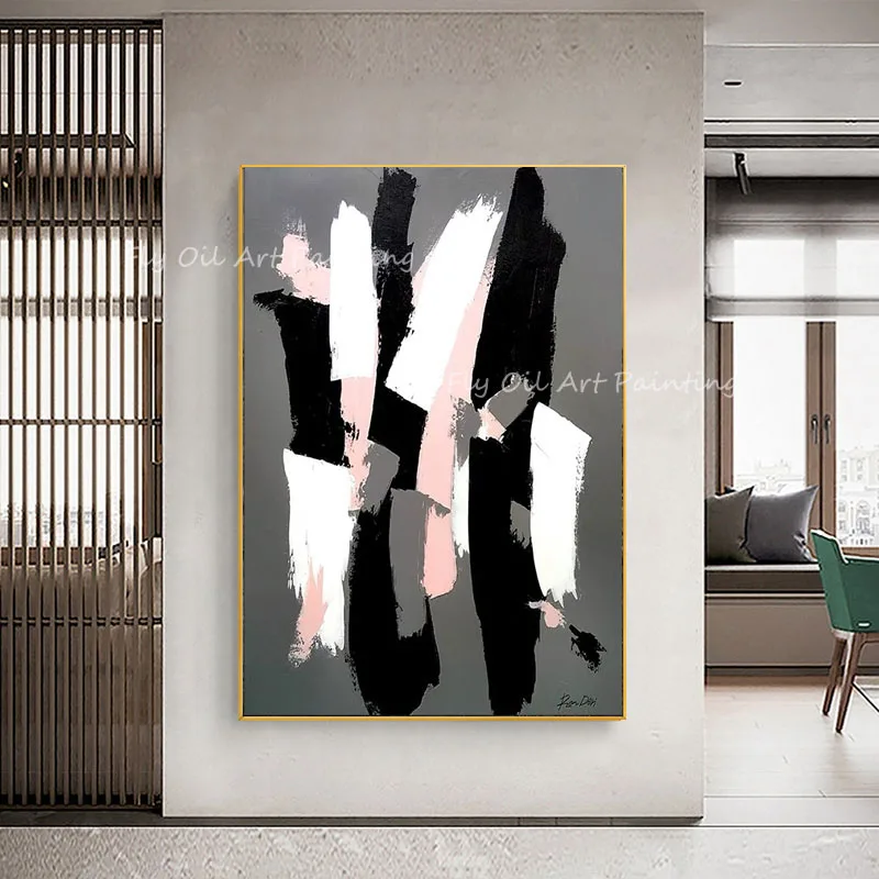

Colorful Black 100% Handmade grey canvas Oil Painting on Canvas Art Classic Cuadros Decor Posters Nordic Wall Home Decoration