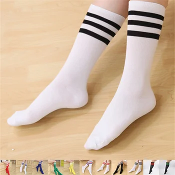 

Spring Summer Sport Cute Knee Socks Woman kawaii High Socks With Print Striped Harajuku Sexy Girls Wholesale Women's Long Socks
